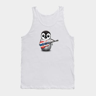 Baby Penguin Playing Thai Flag Guitar Tank Top